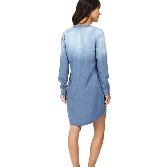 NWT Splendid Women's Indigo Lace-Up Shirtdress Medium Wash Size XS $120 X231 - Picture 2 of 3